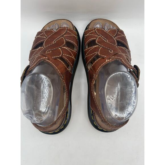 Dr. Martens VTG Y2K 90s Brown Leather Chunky Fisherman Sandals Womens US 9 - Picture 8 of 10